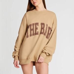 THE BAR Varsity Sweatshirt in Chocolate Chip Size M